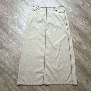 Sundance Corduroy Cotton‎ Tan Midi Skirt